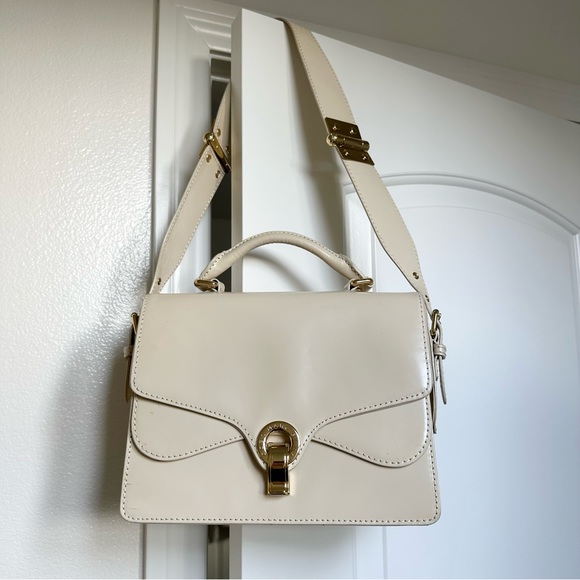 Marc by Marc Jacobs Leather Flap Structured Shoulder Bag in Cream - Picture 14 of 14